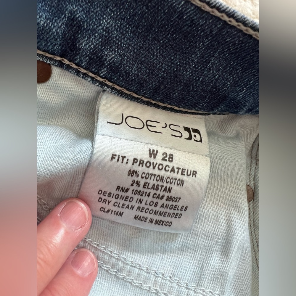 JOE’s Jeans. Size 28 Provocateur jeans. Boot cut. Slightly frayed hems. - Picture 5 of 12